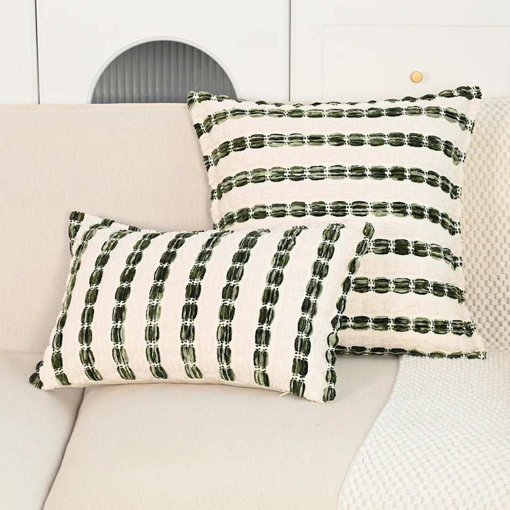 Yarn Dyed Bubble Stripe Pillow Cover - Pillow Bay