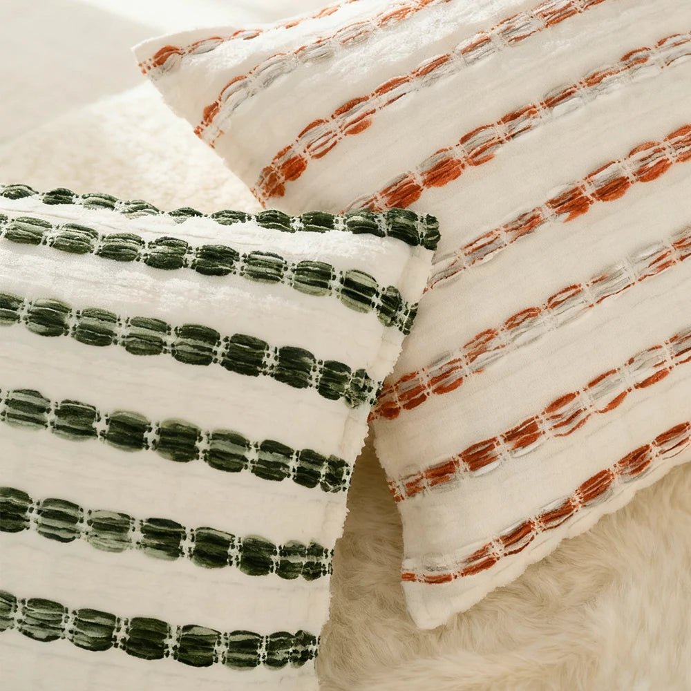 Yarn Dyed Bubble Stripe Pillow Cover - Pillow Bay