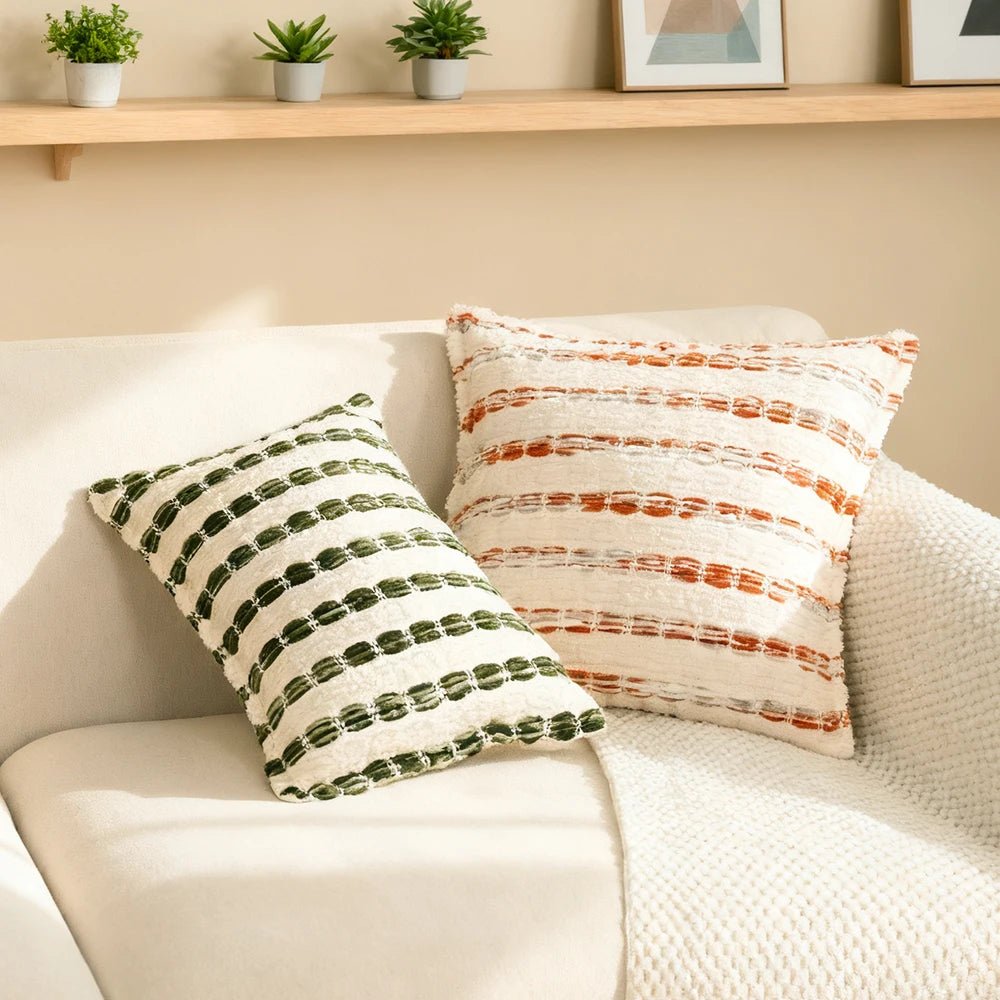 Yarn Dyed Bubble Stripe Pillow Cover - Pillow Bay