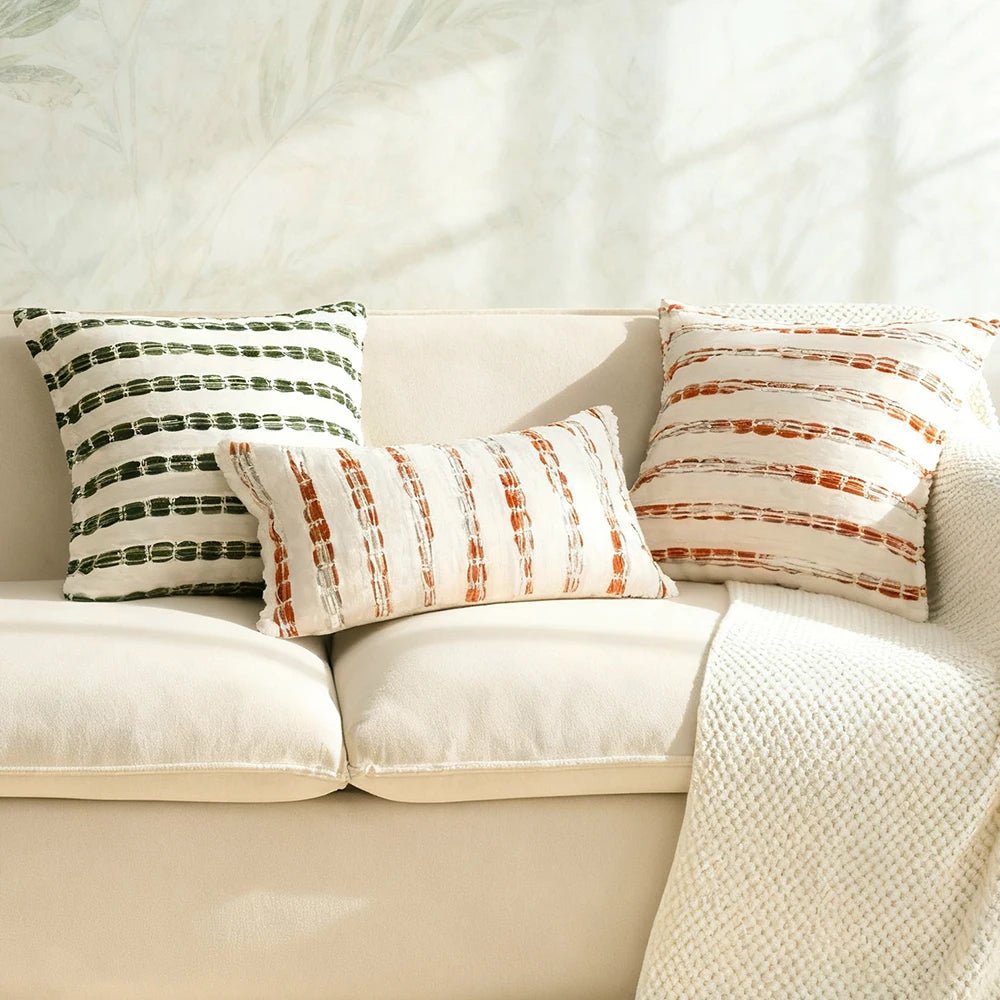 Yarn Dyed Bubble Stripe Pillow Cover - Pillow Bay