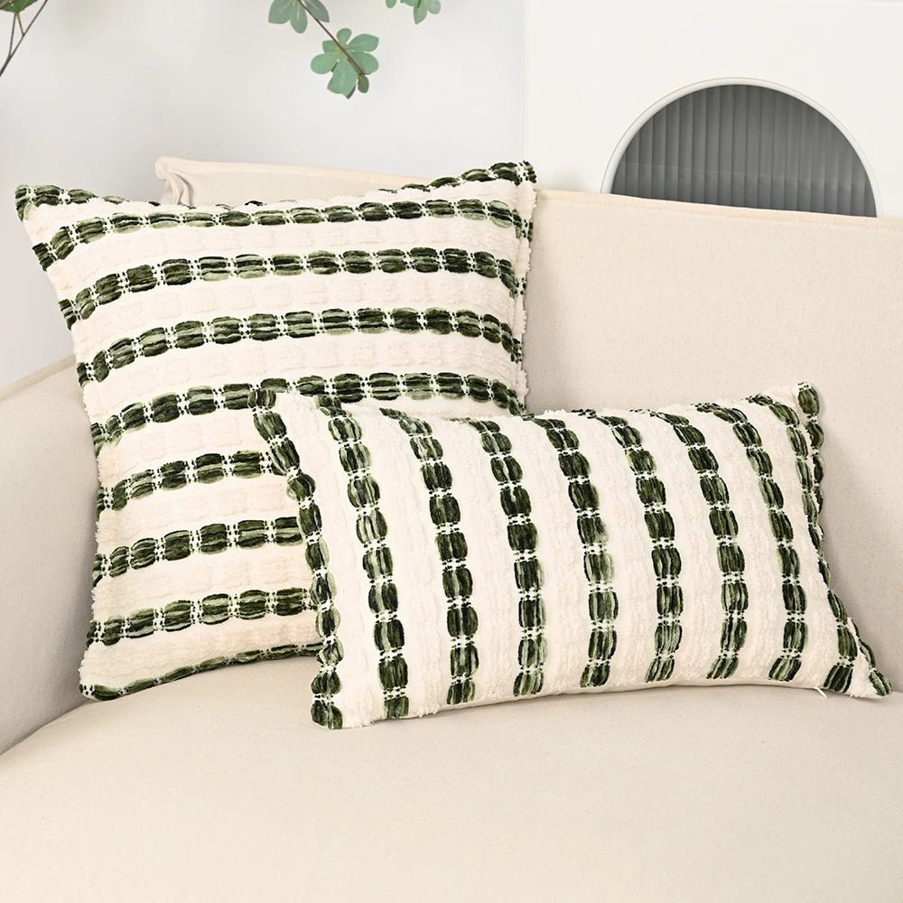 Yarn Dyed Bubble Stripe Pillow Cover - Pillow Bay