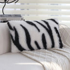 Zebra Print Faux Fur Pillow Cover - Pillow Bay