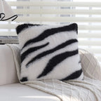 Zebra Print Faux Fur Pillow Cover - Pillow Bay