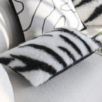 Zebra Print Faux Fur Pillow Cover - Pillow Bay